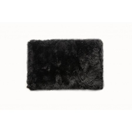 Palacedesigns 2 x 5 ft. Black Natural Rectangular Sheepskin Area Rug - Black - 2' x 5' PA3097050